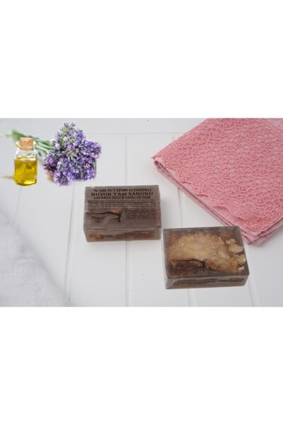 Ruşur Sefidab Rushur Stone Soap with Lavender Extract 100% Handmade and 1 Piece of Rose Oil