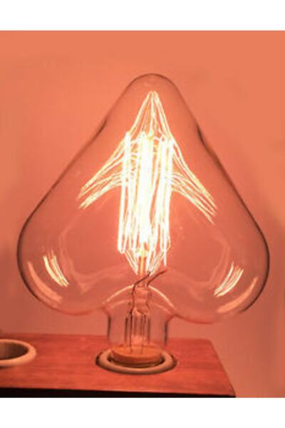 OKYANUSAYD Kalp Hearts 40 Watt Flamanlı Vintage Rustik Ampul