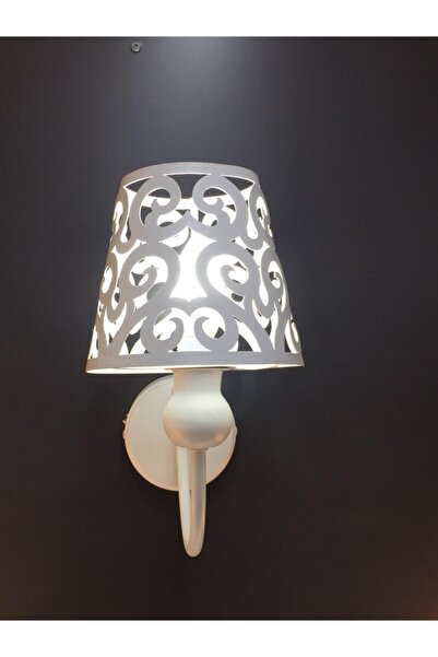 Retro Beyaz Metal Lazer Kesim Aplik