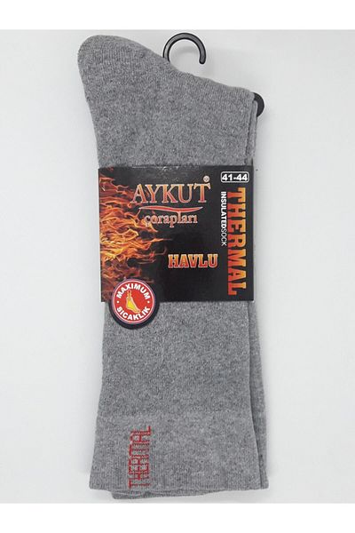 AYKUT Thermal Towel Winter Thick Men's Socks Gray