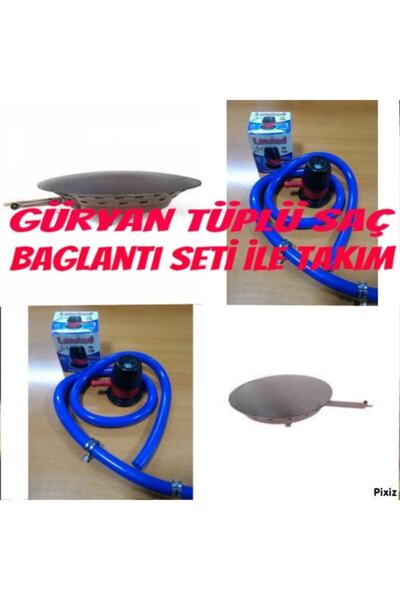 Uzmanhırdavat Güryan Tüplü 60 Cm Saç Katmer Saçı Yufka Saçı Hortumu,kelepcesi Ve Vanası Tam Takım