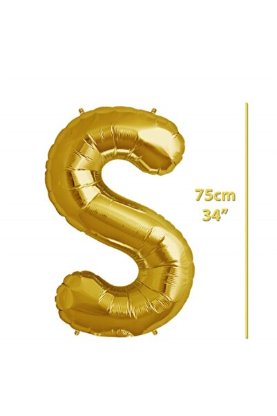 ikm balon بالون حروف فويل متوسط الحجم 75 سم ذهبي S