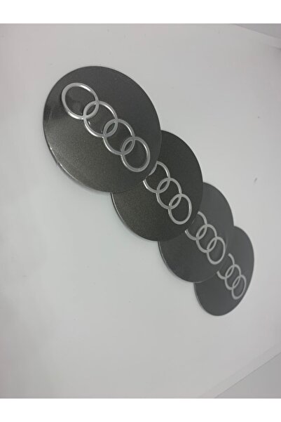 İKTUNING Audı Logolu 56 Mm Jant Göbek Stıcker (KOYU BEJ-GÜMÜŞ)