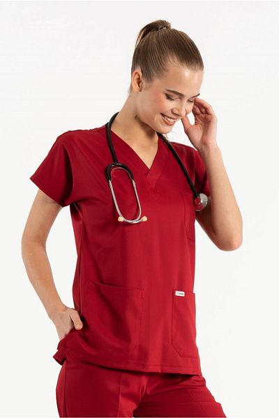 Owlet Medikal Lycra Red Uniform Top