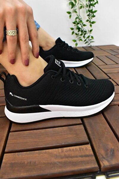 lumberjack حذاء جري رياضي أسود للجنسين من إسفنج ميموري فوم