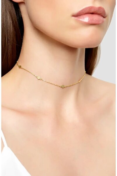 bigakan Halka Yuvarlak Pullu Kolye Zinciri Ayarlana Bilir Gümüş Kadın Kolyesi Tasma Gerdanlık