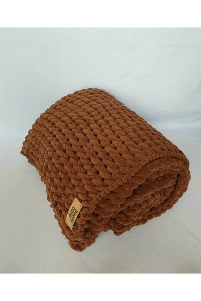 DUSOHOME Puffy Dark Brown 90*155 TV Shawl Blanket