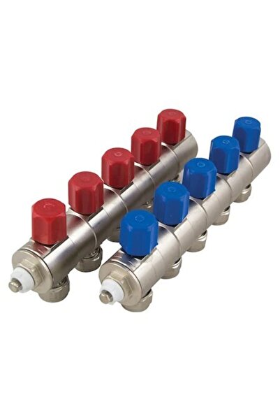 Genel Markalar Baypa 1'' Kendinden Vanalı 5'li Kollektör Çift Mavi-kırmızı