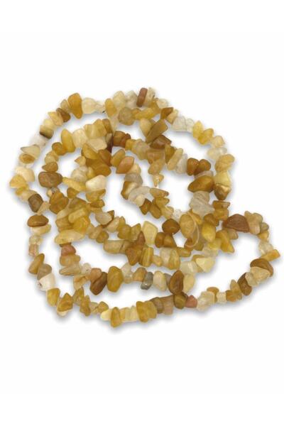 Hedef Bijuteri Yellow Agate Cracked Natural Stone Array, 80cm Cracked Natural...