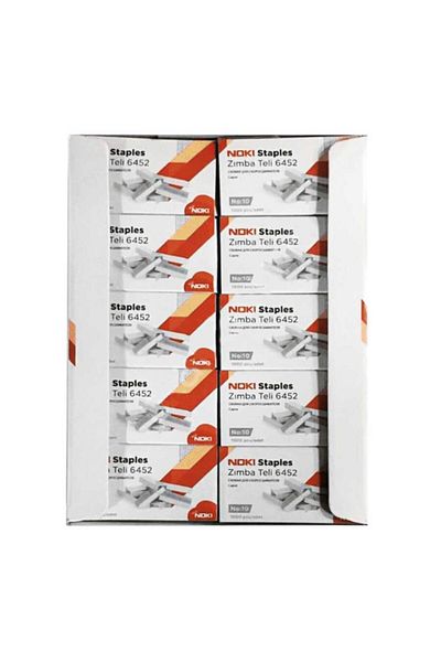 Noki Pack of 20 Staples No: 10 (FOR SMALL Stapling Machine.)Silver Color