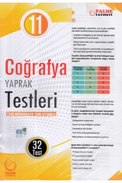Palme Yayınevi CLZ218 Palme 11.Sınıf Coğrafya Yaprak Test (Yeni)