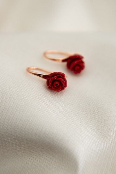 Elika Silver Rose Model Women's Earrings