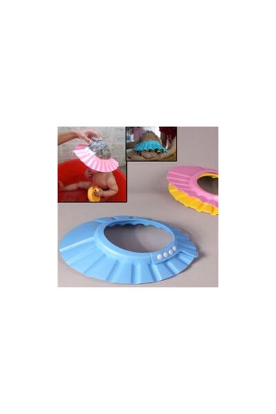 Genel Markalar Bebek Banyo Şapkası Düğmeli Pembe Ayarlanabilir Banyo Şapkası