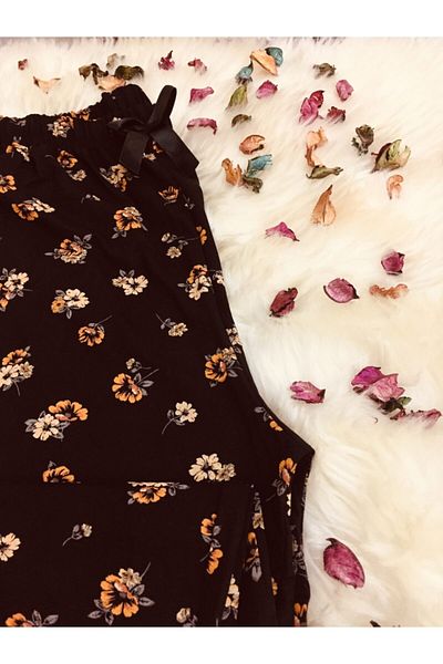 Altınay Floral Motif Pocketless Viscose Summer Women's Pajama Bottoms