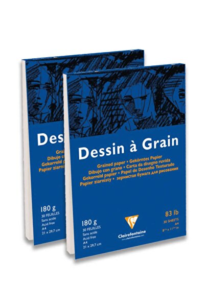Clairefontaine Dessin a Grain İnce Dokulu Çizim Bloğu 180g 30Y A4