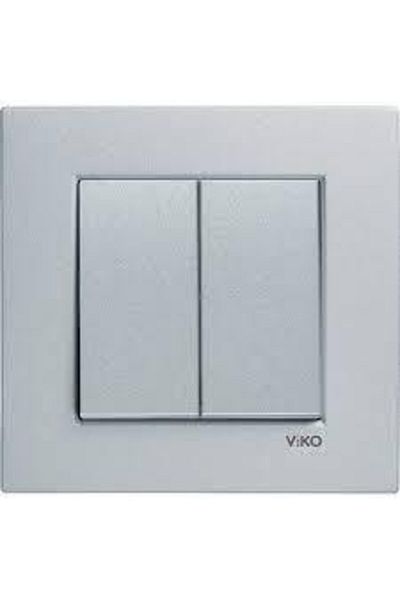 VİKO Artline Novella Silver Switch Commutator - مؤطر، مجموعة مزدوجة92605002