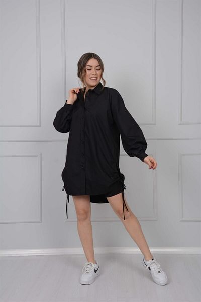 giyimmasalı Black Shirt - Gather Detailed