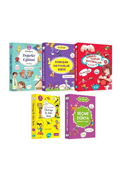 Yuva Yayınları 1. Sınıf Renkli Heceli Hikaye Kitabı 5 Set 10 Lu