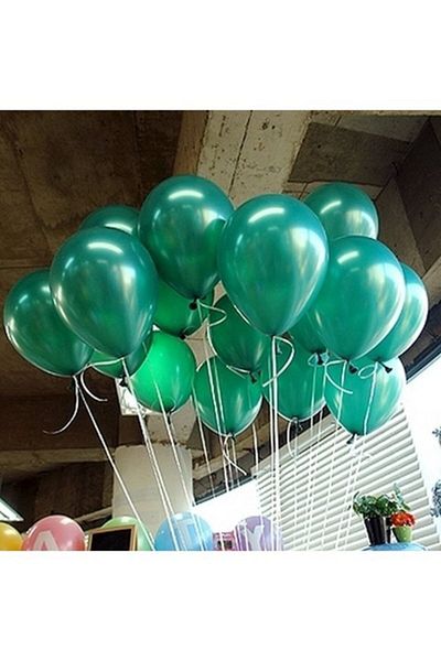 HBK Green Metallic Balloon 100 Pieces