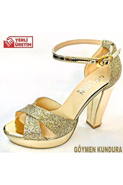 Göymen Kundura Rochie de seara dama cu platforma cu bretele incrucisate Sand ...