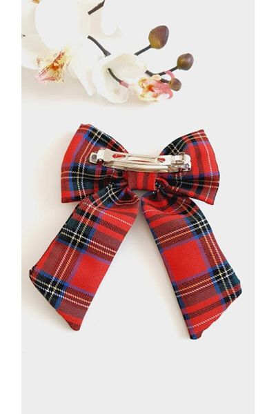 Mathilda Aksesuar Red Checked Pattern Hair Clip