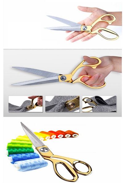RoseRoi Professional Gold Handle Metal Tailor Scissors