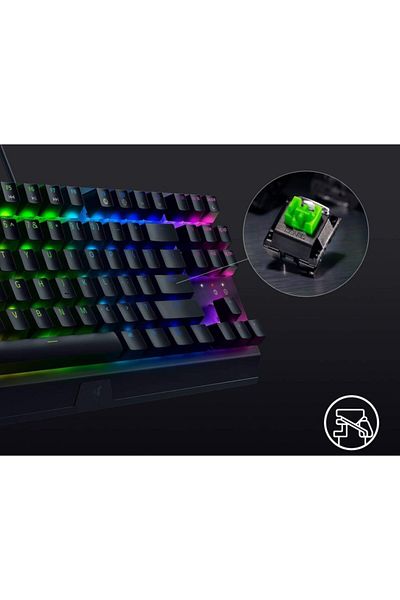 RAZER Blackwidow V3 Tenkeyless (مفتاح أخضر) - لوحة مفاتيح ميكانيكية مدمجة للألعاب (ميكانيكية قابلة للنقر)
