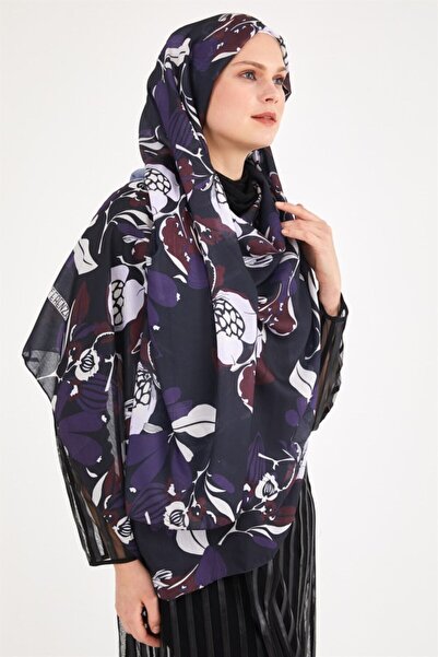 Differenza Hydrangea Shawl Black Purple