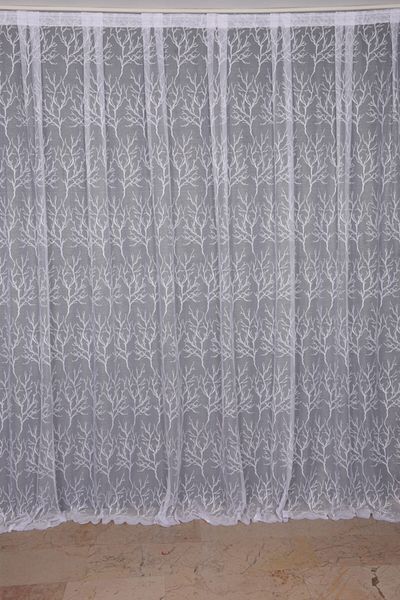 AKÇA TEKSTİL Granite Model White Color Single Wing Planted Pleated Background Curtain 300*260 Cm