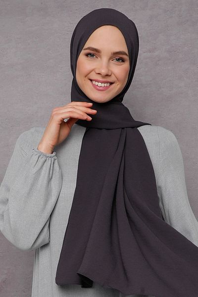 Tuva Şal شال جاز أنثراسايت كريب نسائي أنثراسايت 30 قماش7879459