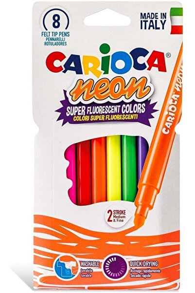 CARIOCA Neon Yıkanabilir Keçeli Boya Kalemi 8'li