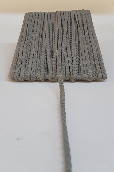 Hobigram Decorative Stripe Gray Braided Leather Strip 1 cm – Decorative Stripe, Stylish Design, Women's Accessory – Decor