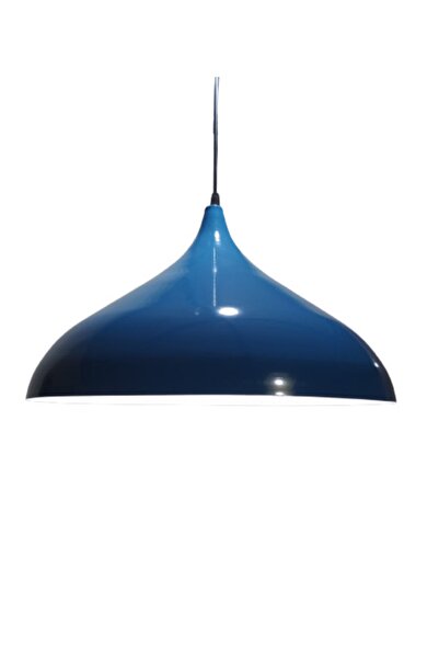 demet habek mylights S Modern Mavi  İçi Beyaz Metal Sarkıt Avize 45 cm