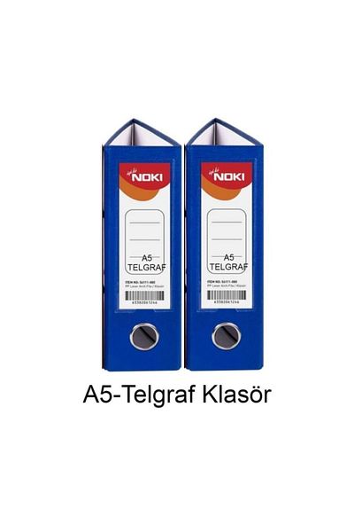 Noki Blue A5 2 Wide Plastic Telegraph Folders