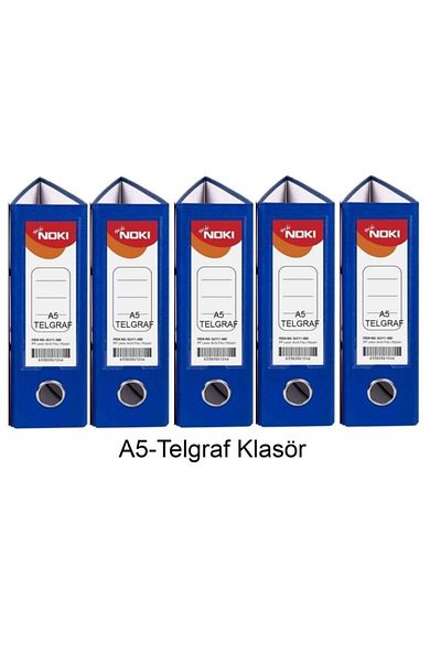 Noki Telegraph Folder Blue Wide A5 Plastic 5 Pieces