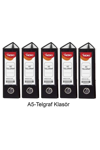 Noki 5 Pcs Black Wide A5 Plastic Telegraph Folder
