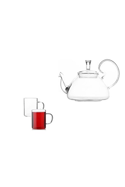 morponi 800ml Lilies Fireproof Glass Teapot - Drop-Proof Cover with 2 Pieces ...