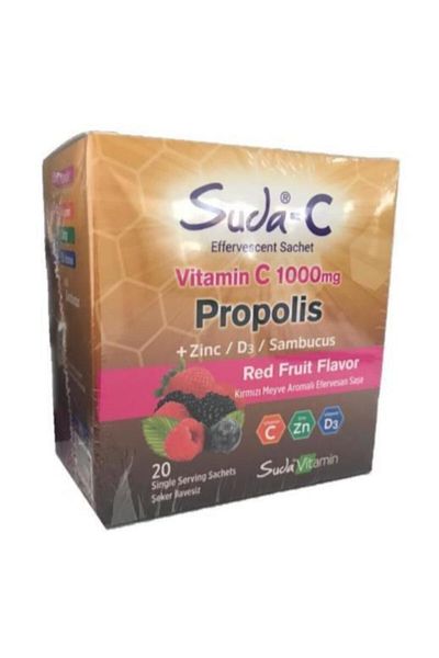 Suda Collagen SudaVitaminSuda-c - 20 Sachets Red Fruits Flavored Propolis