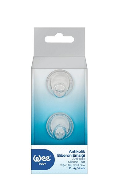 Wee Baby Wee Baby 300 Anti-Colic Nipple for Bottle, 2 Pieces - Clear