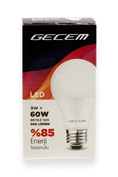 Genel Markalar Gecem Led Ampul 9w %85 Enerji Tasarruf - Beyaz Işık