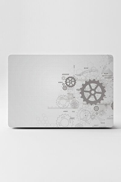 TUGİBU Laptop Sticker Kaplama Notebook Macbook Beyaz Çark