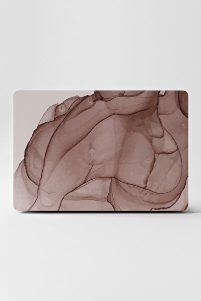 TUGİBU Laptop Sticker Kaplama Notebook Macbook Mermer Desenli Kahverengi