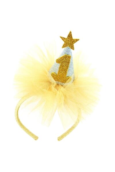 Süsle Baby Party 1 Yaş Doğum Günü Tacı - Gümüş