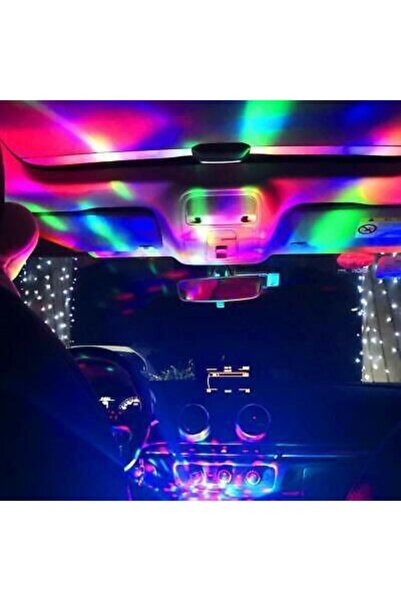 Leddünyası Araç Içi Aydınlatma Led Mini Disko Topu Usb Girişli Laptop Tablet Telefon Mikrofon Uyumlu