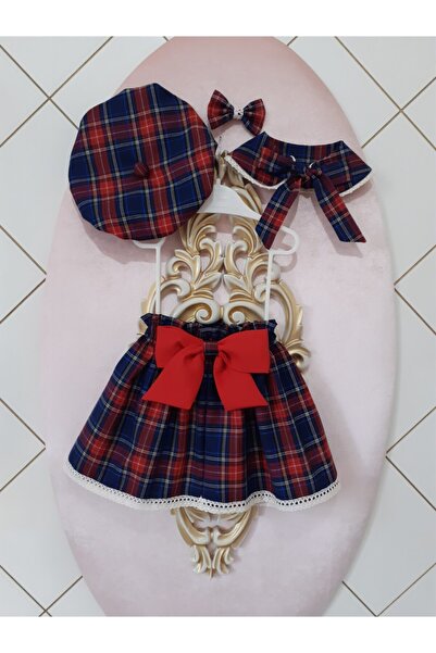 Baby Girl Skirt & Hat & Vıntage Collar & Buckle Set