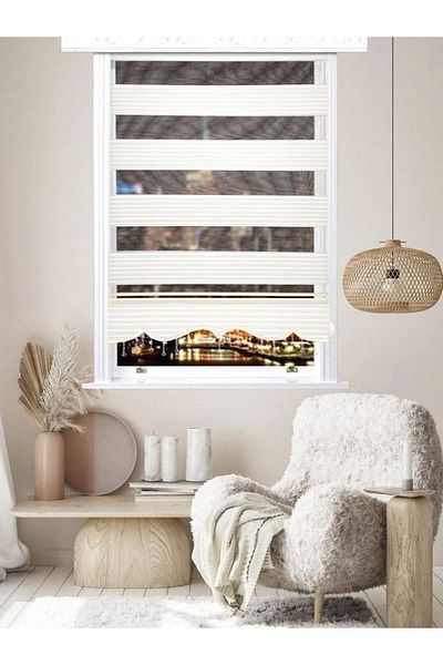 Babacan Pleated Ecru Beaded 60 X 200
