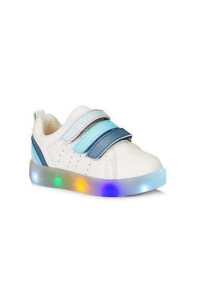 Vicco Sun White-blue Boys' Lighted Sports Shoes