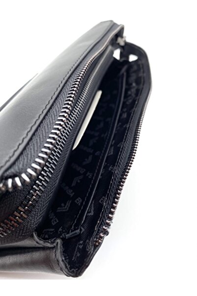 Eminsa Siyah Hakiki Deri Erkek El Çantası