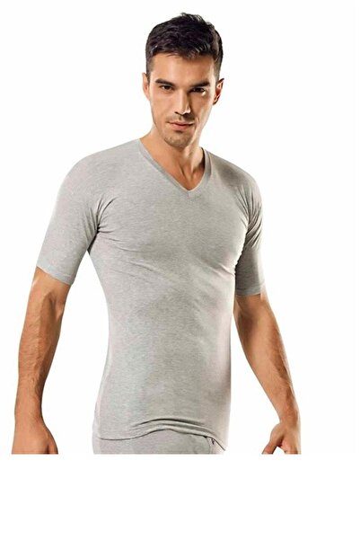 Tutku Underwear Men's V-Neck Ribbed Short Sleeve Undershirt Pack of 6