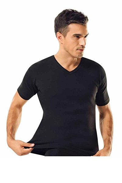 Tutku Underwear Men's V-Neck Ribbed Short Sleeve Undershirt Pack of 6